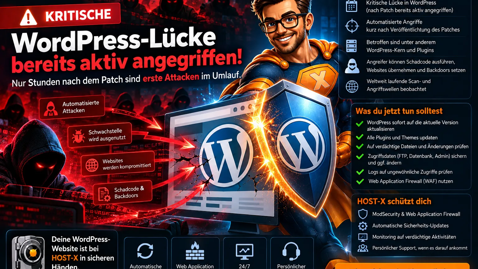 Kritische WordPress-Lücke Sofortmaßnahmen für deine Website